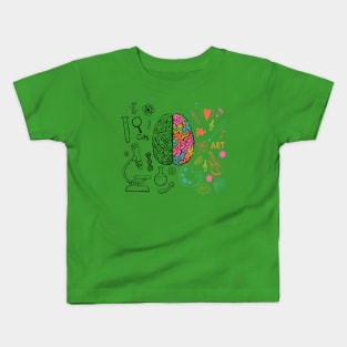 Colorful Brain Science and Art Kids T-Shirt